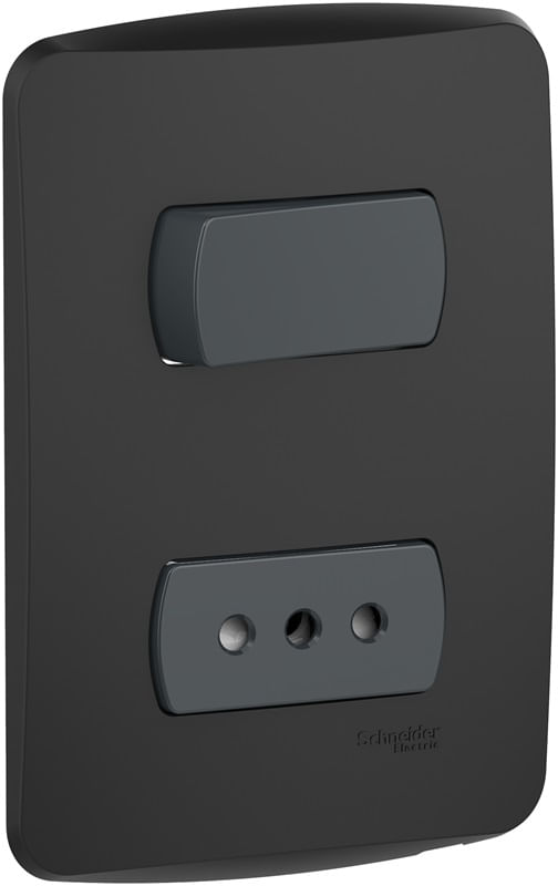 INTERRUPTOR 9/12 + ENCHUFE 10A 250V - GRAFITO ARMADA