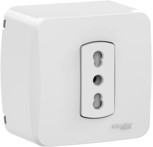 CASQUETE ARMADO CON ENCHUFE 10/16A BLANCO MILUZ S3B66230