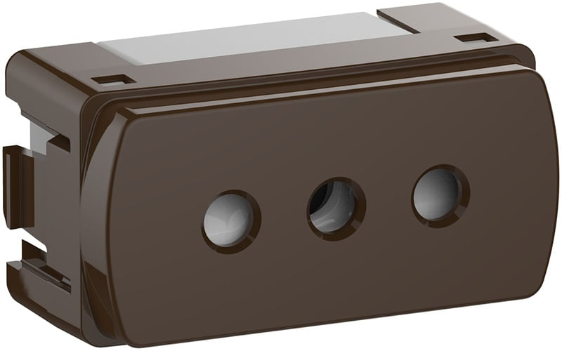 MODULO ENCHUFE 2P+T 10A  - CAFÉ