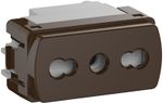 MODULO ENCHUFE BIPASO 2P+T 10/16A - CAFÉ