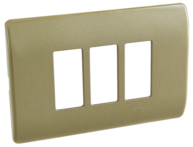 Placa 3 Puestos C/Soporte Dorada Genesis MWD130407443