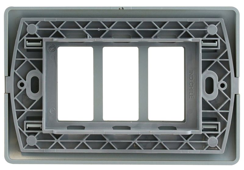 Placa 3 Puestos C/Soporte Dorada Genesis MWD130407443