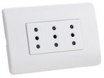 Enchufe Triplex 2P+T 10A 250V Armado Blanco Genesis MWD130227548