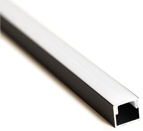 PERFIL ALUMINIO NEGRO SOBREPUESTO PARA CINTA LED 3MTS 12MMX9,9MM