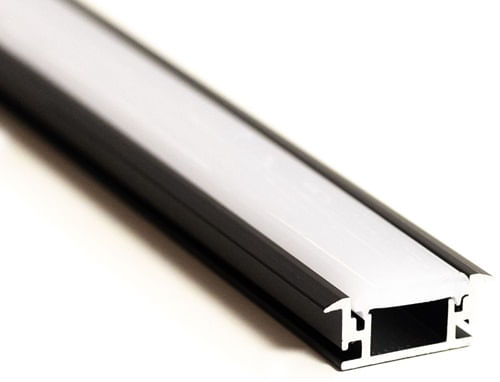 PERFIL ALUMINIO NEGRO EMBUTIDO PISO TRANSITABLE PARA CINTA LED 3MTS. 21,3mmX10,8mm TECHNOLAMP
