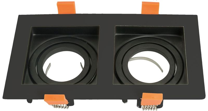 FOCO EMBUTIDO PUZZLE DOBLE NEGRO EVO SIN BASE GU10