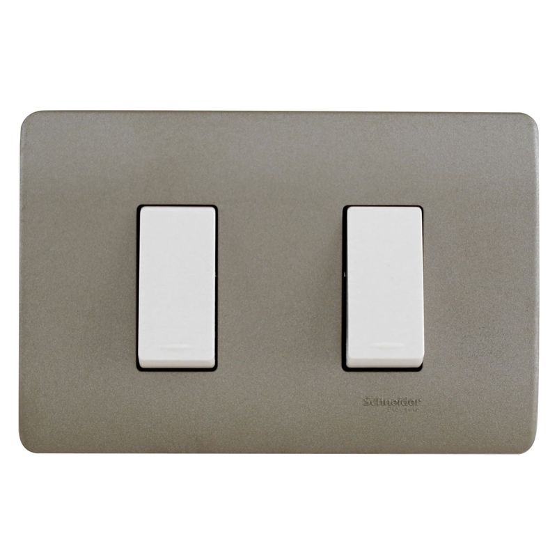 INTERRUPTOR DOBLE 9/15 16A 250V ARMADO NIQUEL/BEIGE GENESIS MWD130267402