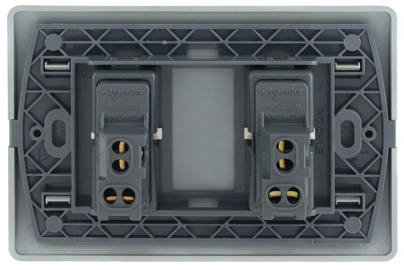 INTERRUPTOR DOBLE 9/15 16A 250V ARMADO NIQUEL/BEIGE GENESIS