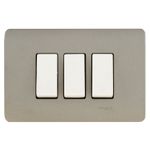 INTERRUPTOR TRIPLE 9/32 16A 250V ARMADO NIQUEL/BEIGE GENESIS