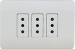 ENCHUFE TRIPLE 2P+T 10A 250V ARMADO BLANCO GENESIS
