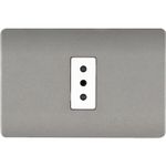 ENCHUFE SIMPLE 2P+T 10A 250V ARMADO NIQUEL/BEIGE GENESIS MWD130347416