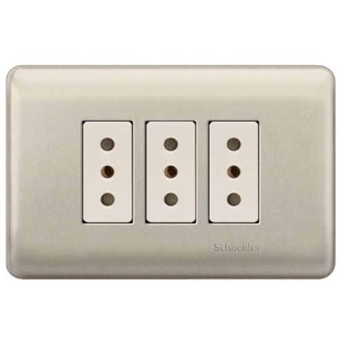 ENCHUFE TRIPLE 2P+T 10A 250V ARMADO NIQUEL/BEIGE GENESIS MWD130347419