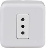 CASQUETE ARMADO TOMA CORRIENTE SIMPLE 10A 250V BLANCO GENESIS MWD66170