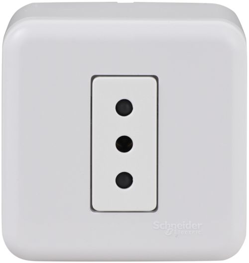 CASQUETE ARMADO TOMA CORRIENTE SIMPLE 10A 250V BLANCO GENESIS MWD66170