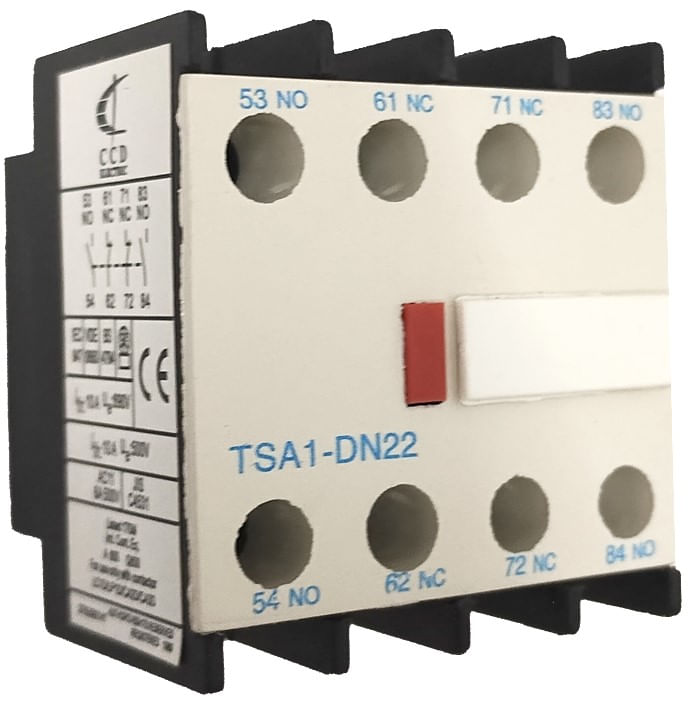 CONTACTO AUXILIAR P/CONTACTOR 2NO+2NC Plástico Gris