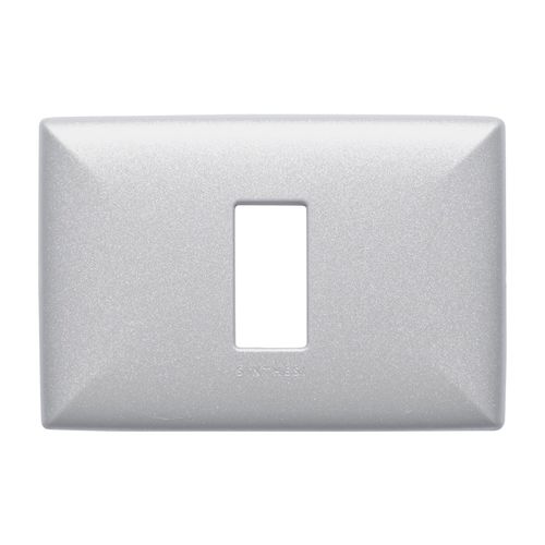 PLACA 1 PUESTO S17 ABS NICKEL C/SOPORTE 170135 SINTHESI