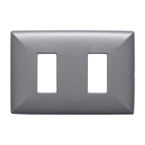 PLACA 2 PUESTOS S17 ABS GRAFITO C/SOPORTE 170233 SINTHESI