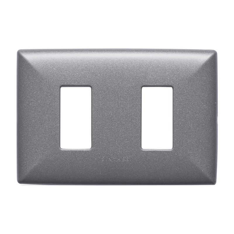 Placa 2 Puestos S17 Abs Grafito C/Soporte 170233