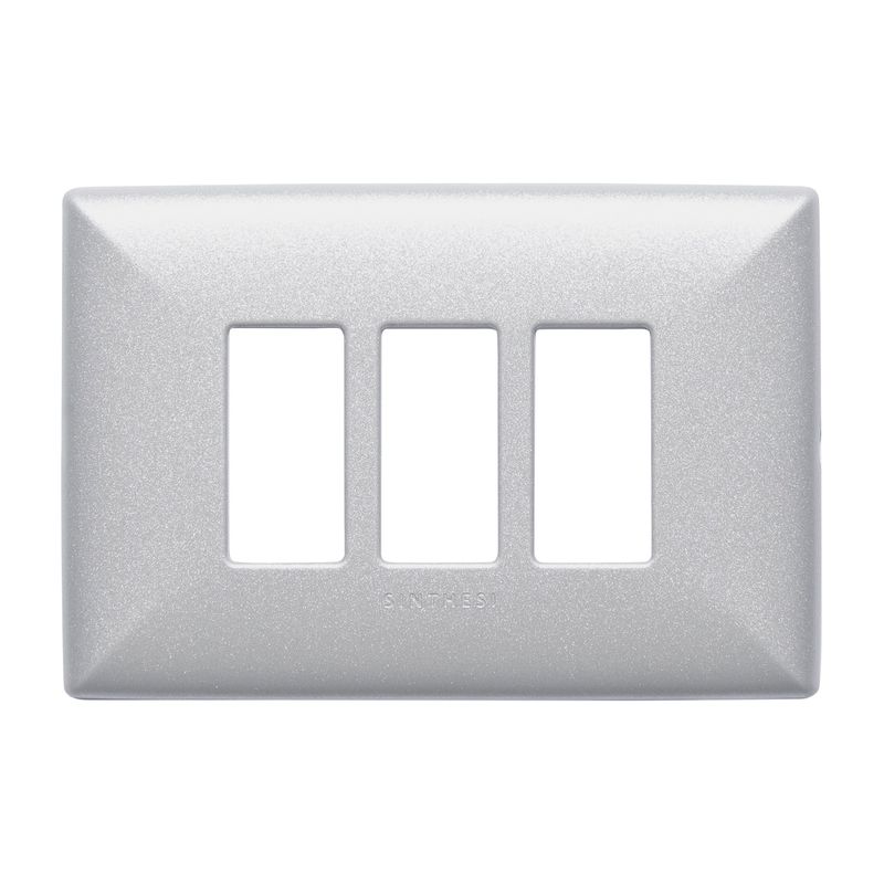 Placa 3 Puestos S17 Abs Nickel C/Soporte 170335