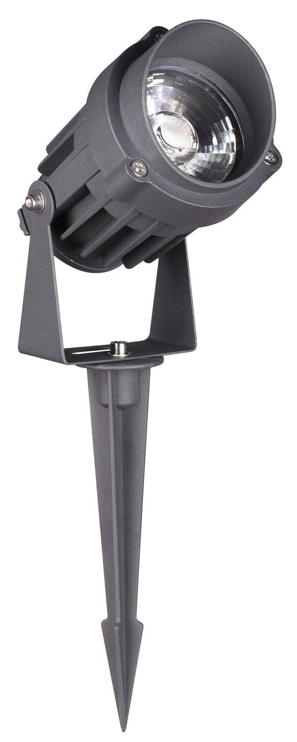 FOCO LED PLENA 25W 3000K 2250LM IP65 GRIS ESTACA Y MURO