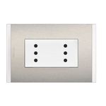 Enchufe Duplex 2p+T 10a 250v  Metal Aluminio Nobile AF2113E2BMN