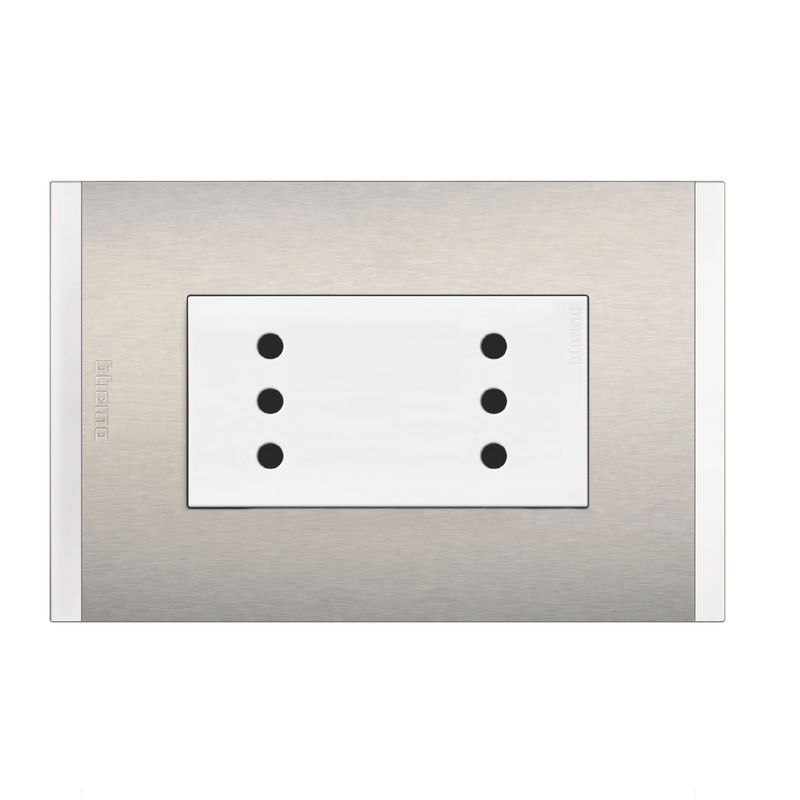 Enchufe Duplex 2p+T 10a 250v  Metal Aluminio Nobile AF2113E2BMN