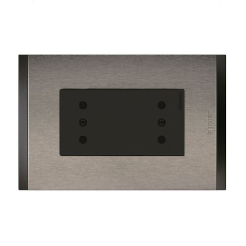 ENCHUFE DUPLEX 2P+T 10A 250V METAL TITANIO NOBILE AF2113E2AMT