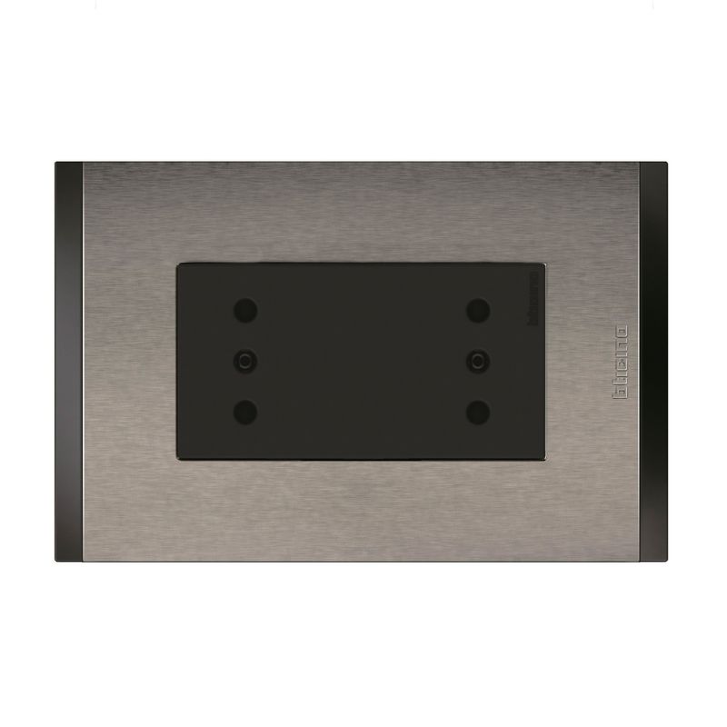 Enchufe Duplex 2p+T 10a 250v Metal Titanio Nobile AF2113E2AMT