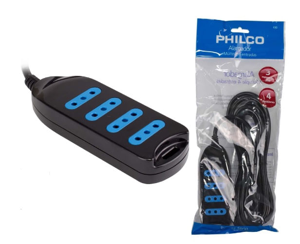 ALARGADOR MULTIPLE 4 POSICIONES 3MT NEGRO 19PLC0430N PHILCO