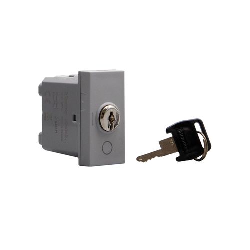 MODULO INTERRUPTOR 2P 16AX CON LLAVE GRIS JG4012 MATIXGO