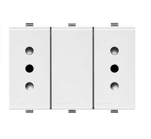 MODULO TOMACORRIENTE DUPLEX 10A 250V 2P+T S22 BLANCO 223401 SINTHESI