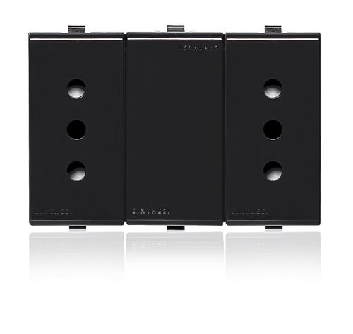 MODULO TOMACORRIENTE DUPLEX 10A 250V 2P+T S22 NOIR 223406 SINTHESI