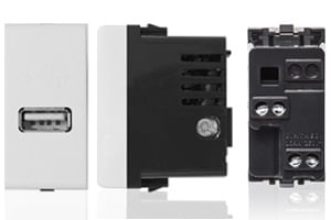 MODULO CARGADOR USB 1A 5V S22 BLANCO 224701 SINTHESI