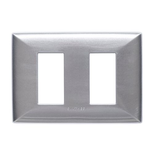 PLACA 2 PUESTOS S22 ALUMINIO NATURAL C/SOPORTE 220220 SINTHESI