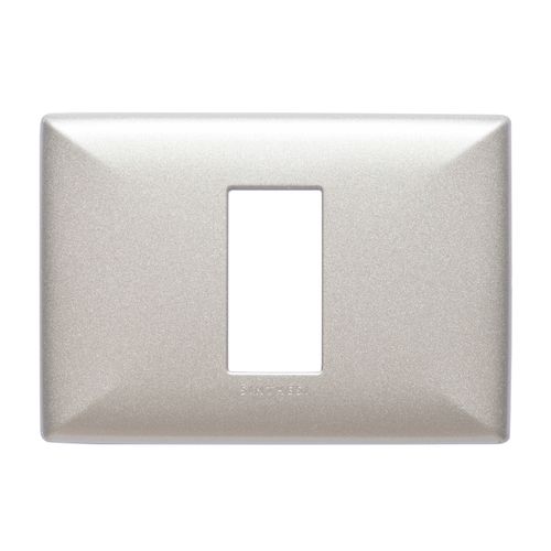 PLACA 1 PUESTO S22 ALUMINIO CHAMPAGNE C/SOPORTE 220132 SINTHESI