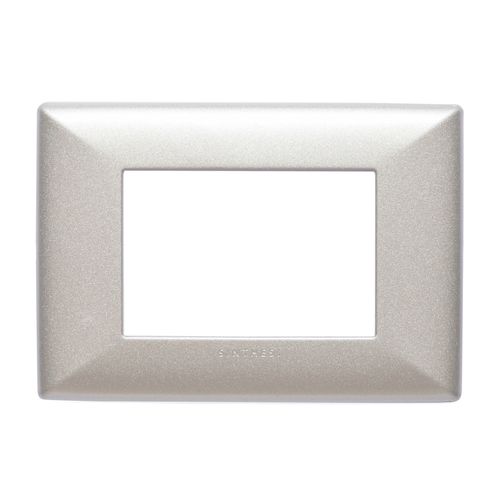 PLACA 3 PUESTOS S22 ALUMINIO CHAMPAGNE C/SOPORTE 220332 SINTHESI