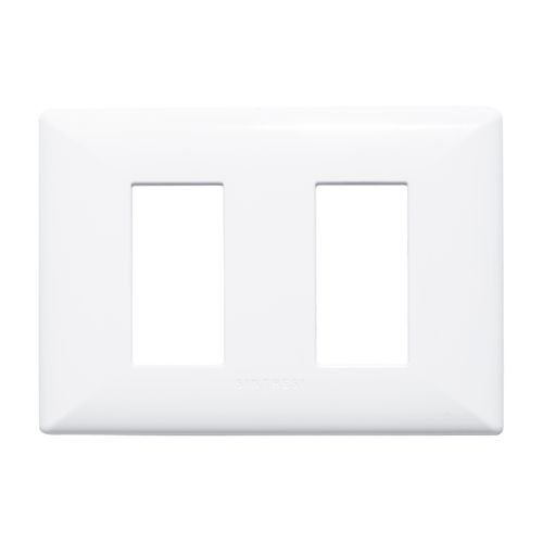 PLACA 2 PUESTOS S22 ABS BLANCO C/SOPORTE 220201 SINTHESI