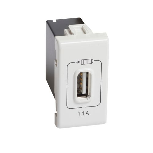 MODULO CARGADOR USB 230VAC 1100mA BLANCO AM5285C1 MATIX