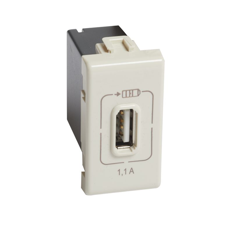 MODULO CARGADOR USB 230VAC 110mA MARFIL