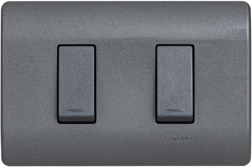 INTERRUPTOR DOBLE 9/15 16A 250V ARMADO HUMO/NOIR GENESIS MWD130267602