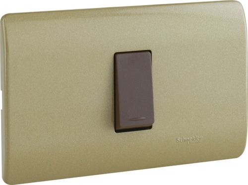 INTERRUPTOR SIMPLE 9/12 16A 250V ARMADO DORADO/CAFÉ GENESIS MWD130267800