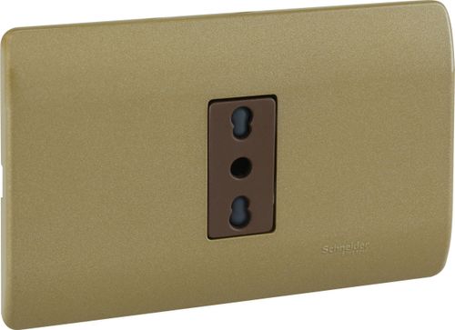 ENCHUFE SIMPLE 2P+T 10/16A 250V ARMADO DORADO/CAFÉ GENESIS MWD130347846