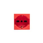 MODULO TOMA UNIVERSAL 2P+T10/16A SCHUKO ROJO ANTIBACTERIAL