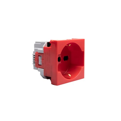 MODULO TOMA UNIVERSAL 2P+T10/16A SCHUKO ROJO ANTIBACTERIAL J4140A16RAB MATIXGO