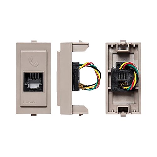 MODULO TOMA TELEFONICA RJ11 S17 BEIGE 174002 SINTHESI