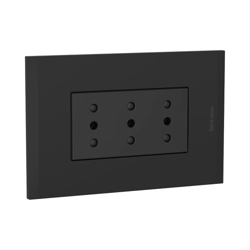 ENCHUFE TRIPLEX 2P+T 10A 250V ANTRACITA BLACK NOBILE AF2113E3ANG