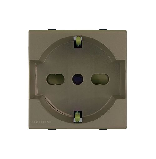 MODULO TOMACORRIENTE SCHUKO 2P+T 10/16A 250V S44 ARENA 443313 SINTHESI