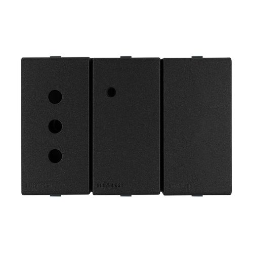 MODULO ENCHUFE SMARTSWITCH WIFI 2.4GHZ 10A 250V 2P+T S44 CARBÓN 445510 SINTHESI