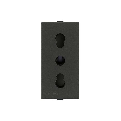 MODULO TOMACORRIENTE BIPASO 10/16A 250V 2P+T S44 CARBÓN 443110 SINTHESI