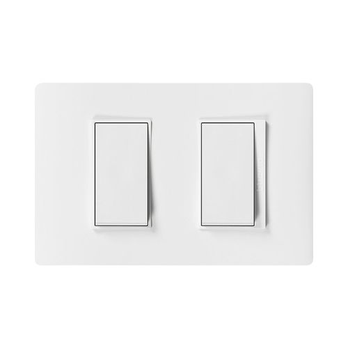 INTERRUPTOR DOBLE 9/24 10A 250V BLANCO ARMADO LUZICA PU1201